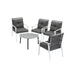 Livsip 5pc Outdoor Lounge Sets 70CM Grey Round Table Rattan Chairs-Outdoor Patio Set-PEROZ Accessories