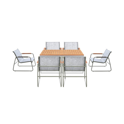 Livsip 6 Seater Outdoor Dining Set Patio Table Chairs Furniture-Outdoor Dining Set-PEROZ Accessories