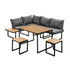 Livsip 6 Seater Outdoor Dining Sofa Set Lounge Furniture Grey-Outdoor Dining Set-PEROZ Accessories