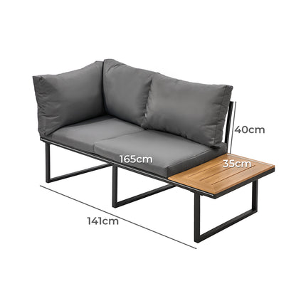 Livsip 6 Seater Outdoor Dining Sofa Set Lounge Furniture Grey-Outdoor Dining Set-PEROZ Accessories