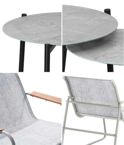 Livsip 6PCS Outdoor Patio Set 4x Chairs Coffee Table Set Textilene-Outdoor Patio Set-PEROZ Accessories