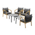 Livsip 6PCS Outdoor Patio Set Grey 70cm Coffee Table Set Natural Chairs-Outdoor Patio Set-PEROZ Accessories