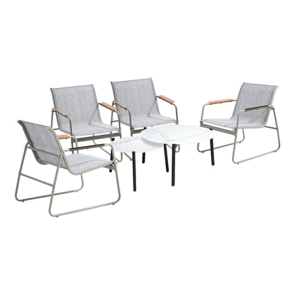 Livsip 6PCS Outdoor Patio Set Textilene Chair Lounge Coffee Table Set-Outdoor Patio Set-PEROZ Accessories