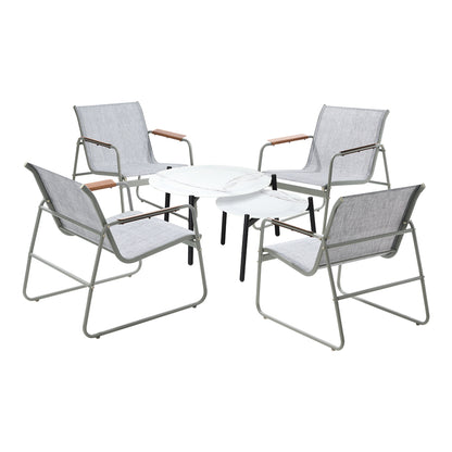 Livsip 6PCS Outdoor Patio Set Textilene Chair Lounge Coffee Table Set-Outdoor Patio Set-PEROZ Accessories
