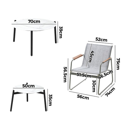 Livsip 6PCS Outdoor Patio Set Textilene Chair Lounge Coffee Table Set-Outdoor Patio Set-PEROZ Accessories