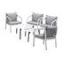 Livsip 6PCS Outdoor Patio Set White 70cm Coffee Table Set White Chairs-Outdoor Patio Set-PEROZ Accessories