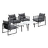 Livsip 6PCS Outdoor Patio Set White Coffee Table Set Lounge Chairs-Outdoor Patio Set-PEROZ Accessories