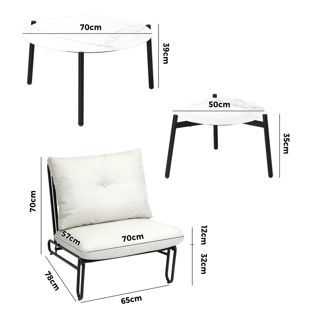 Livsip 6PCS Outdoor Sofa Set 2-in-1 Coffee Table with Chairs Beige-Outdoor Sofa Set-PEROZ Accessories