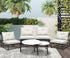 Livsip 6PCS Outdoor Sofa Set Nesting Coffee Table with Chairs Beige-Outdoor Sofa Set-PEROZ Accessories