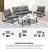 Livsip 6PCS Outdoor Sofa Set Nesting Coffee Table with Chairs Grey-Outdoor Sofa Set-PEROZ Accessories