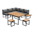 Livsip 7 Seater Outdoor Dining Set Sofa Lounge Patio Table Stool Grey-Outdoor Dining Set-PEROZ Accessories