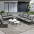 Livsip 8PCS Outdoor Sofa Set 2-in-1 Coffee Table with Chairs Grey-Outdoor Sofa Set-PEROZ Accessories