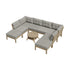 Livsip 9PCS Outdoor Sofa Set Lounge Setting Patio Furniture Beige-Outdoor Sofa Set-PEROZ Accessories