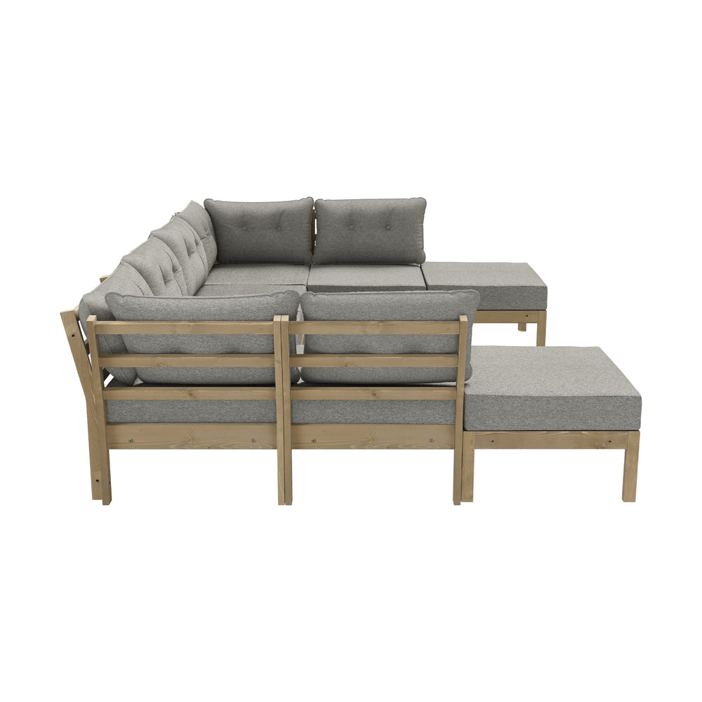 Livsip 9PCS Outdoor Sofa Set Lounge Setting Patio Furniture Beige-Outdoor Sofa Set-PEROZ Accessories