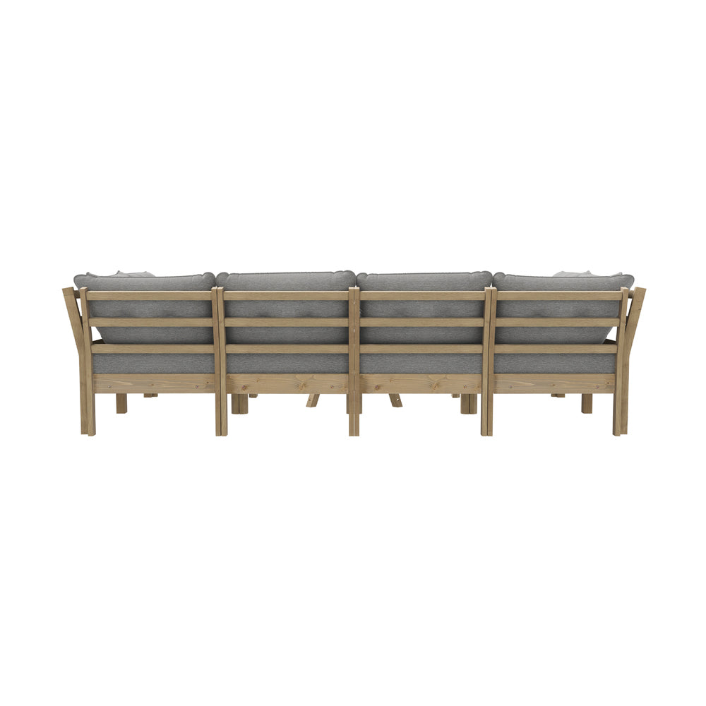 Livsip 9PCS Outdoor Sofa Set Lounge Setting Table Chair Grey-Outdoor Sofa Set-PEROZ Accessories