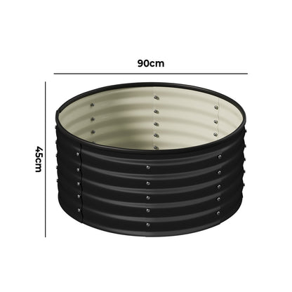 Livsip Garden Bed 90x45cm Galvanised Steel Round-Garden Bed-PEROZ Accessories