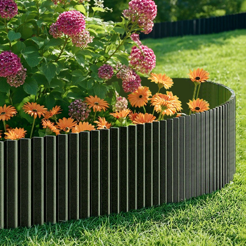 Livsip Garden Edging 10mx30cm Lawn Edge Border Fence Steel Black-Garden Bed-PEROZ Accessories