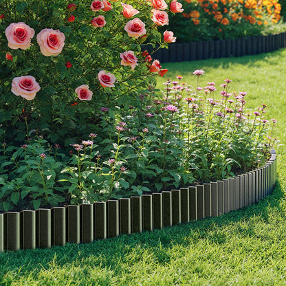 Livsip Garden Edging 20mx15cm Lawn Edge Border Fence Steel Black-Garden Bed-PEROZ Accessories