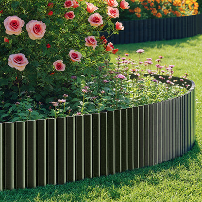 Livsip Garden Edging 20mx30cm Lawn Edge Border Fence Steel Black-Garden Bed-PEROZ Accessories
