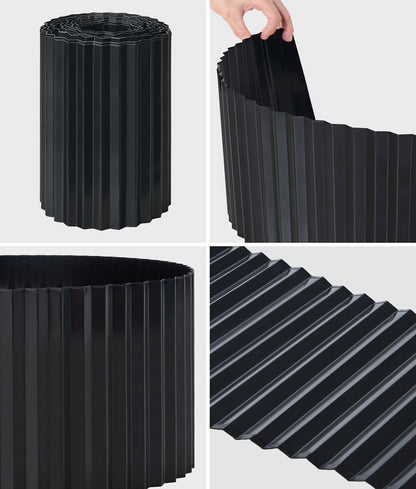 Livsip Garden Edging 20mx30cm Lawn Edge Border Fence Steel Black-Garden Bed-PEROZ Accessories