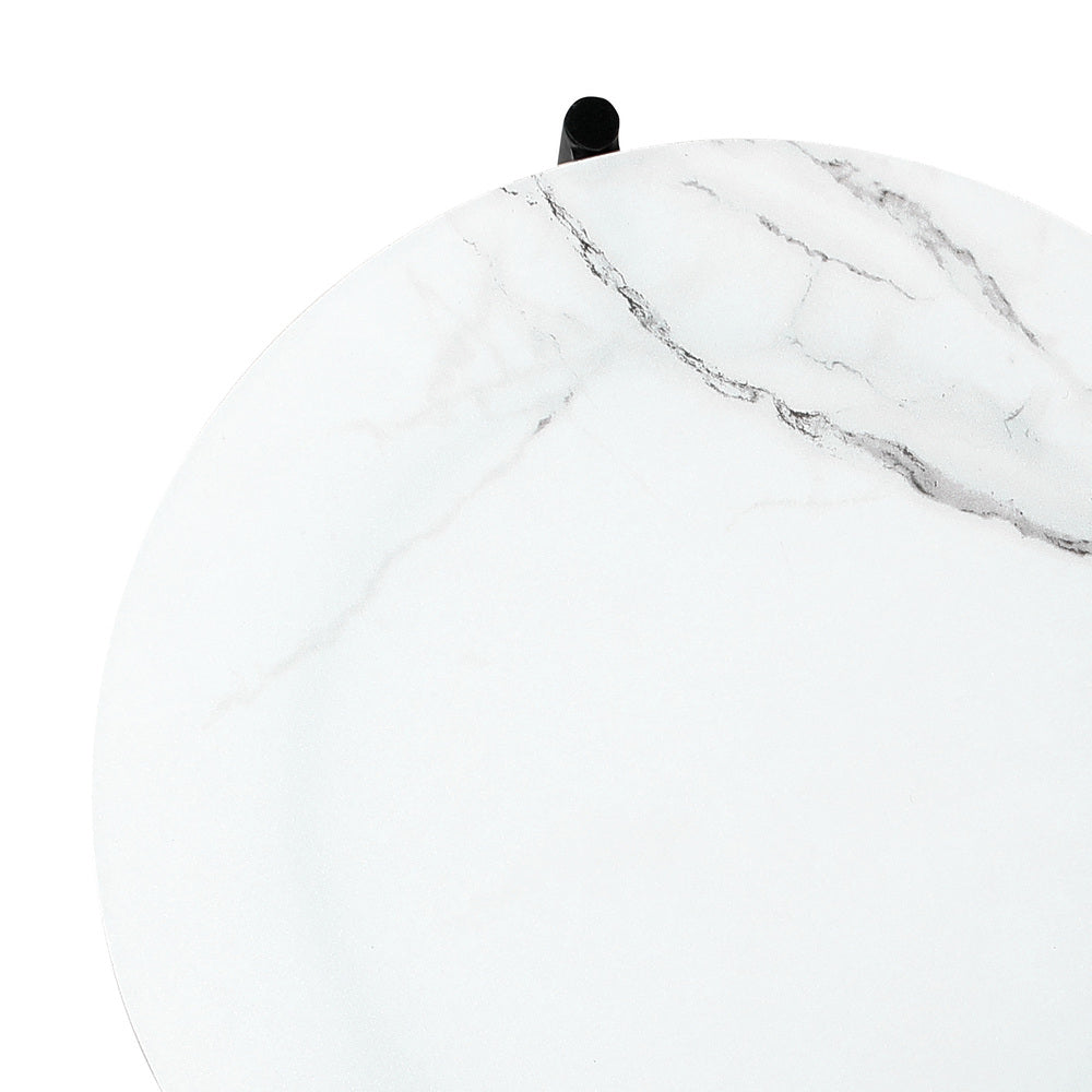 Livsip Outdoor Coffee Side Marble Table 50cm Round White-Outdoor Table-PEROZ Accessories
