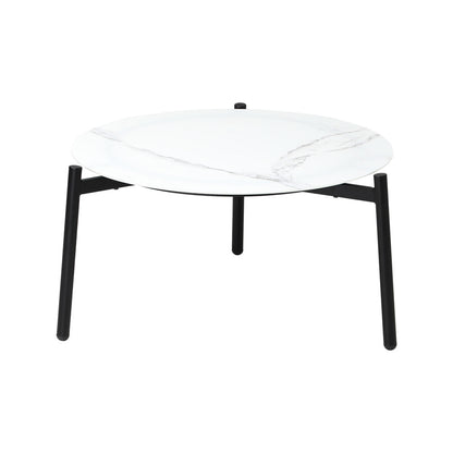 Livsip Outdoor Coffee Side Marble Table 50cm Round White-Outdoor Table-PEROZ Accessories