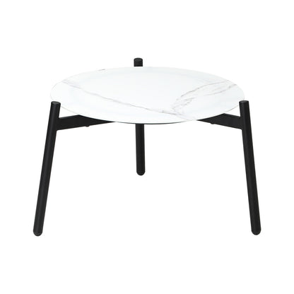 Livsip Outdoor Coffee Side Marble Table 50cm Round White-Outdoor Table-PEROZ Accessories