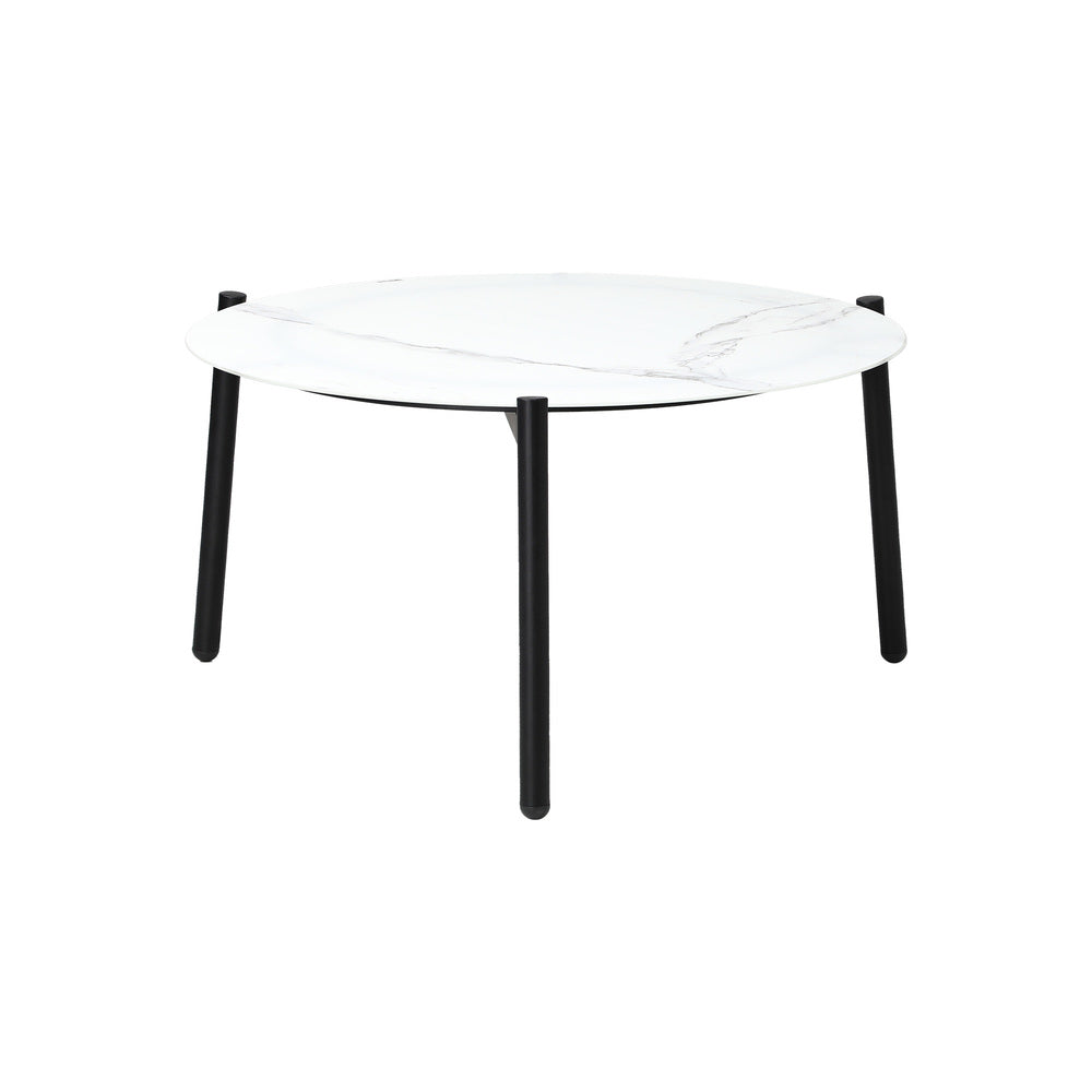 Livsip Outdoor Coffee Side Marble Table 50cm Round White-Outdoor Table-PEROZ Accessories