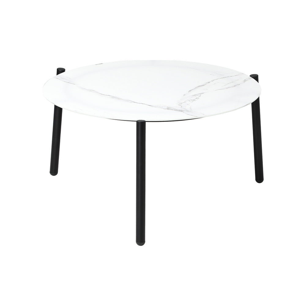 Livsip Outdoor Coffee Side Marble Table 70cm Round White-Outdoor Table-PEROZ Accessories