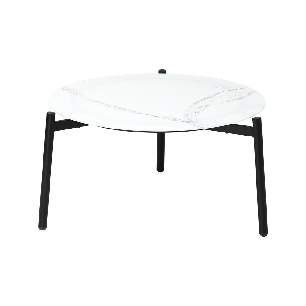 Livsip Outdoor Coffee Side Marble Table 70cm Round White-Outdoor Table-PEROZ Accessories