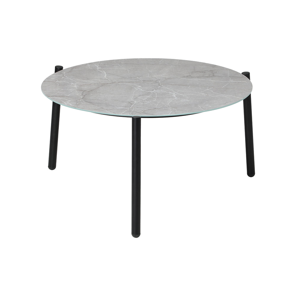 Livsip Outdoor Coffee Side Marble Table Desk 70cm Grey-Outdoor Table-PEROZ Accessories