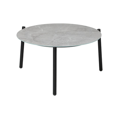 Livsip Outdoor Coffee Side Marble Table Desk 70cm Grey-Outdoor Table-PEROZ Accessories