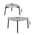 Livsip Outdoor Coffee Side Marble Table Set Grey 2PC-Outdoor Table-PEROZ Accessories