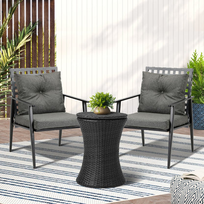 Livsip Outdoor Furniture Setting Ice Bucket Black Table 2 Seater-Outdoor Patio Set-PEROZ Accessories