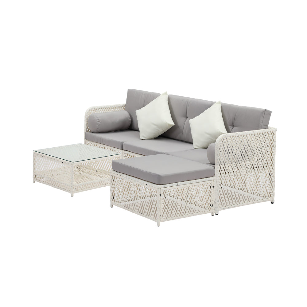 Livsip Outdoor Furniture Sofa Set 5PCS Wicker Lounge Setting-Outdoor Sofa Set-PEROZ Accessories