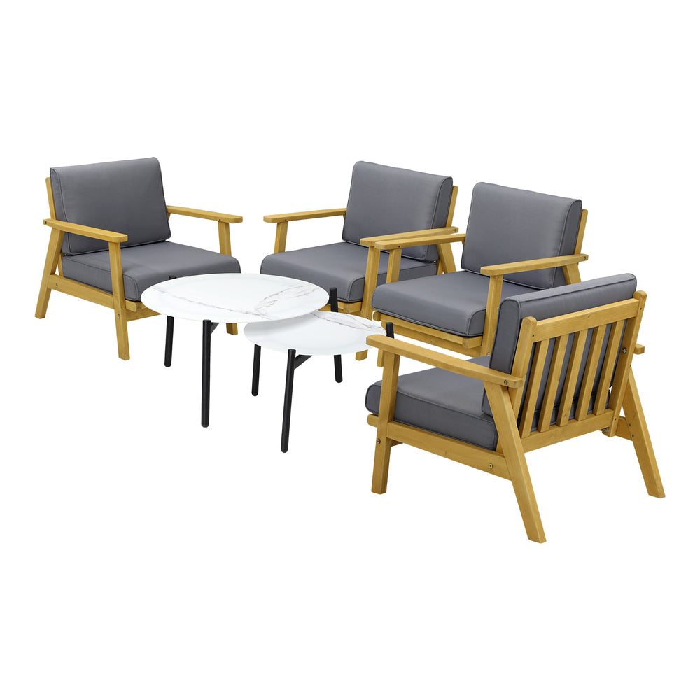 Livsip Outdoor Lounge Set 2pc White Coffee Side Table Sets with Chairs-Outdoor Patio Set-PEROZ Accessories