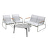 Livsip Outdoor Lounge Set 4 Seater Patio Chairs 70cm Grey Table-Outdoor Patio Set-PEROZ Accessories