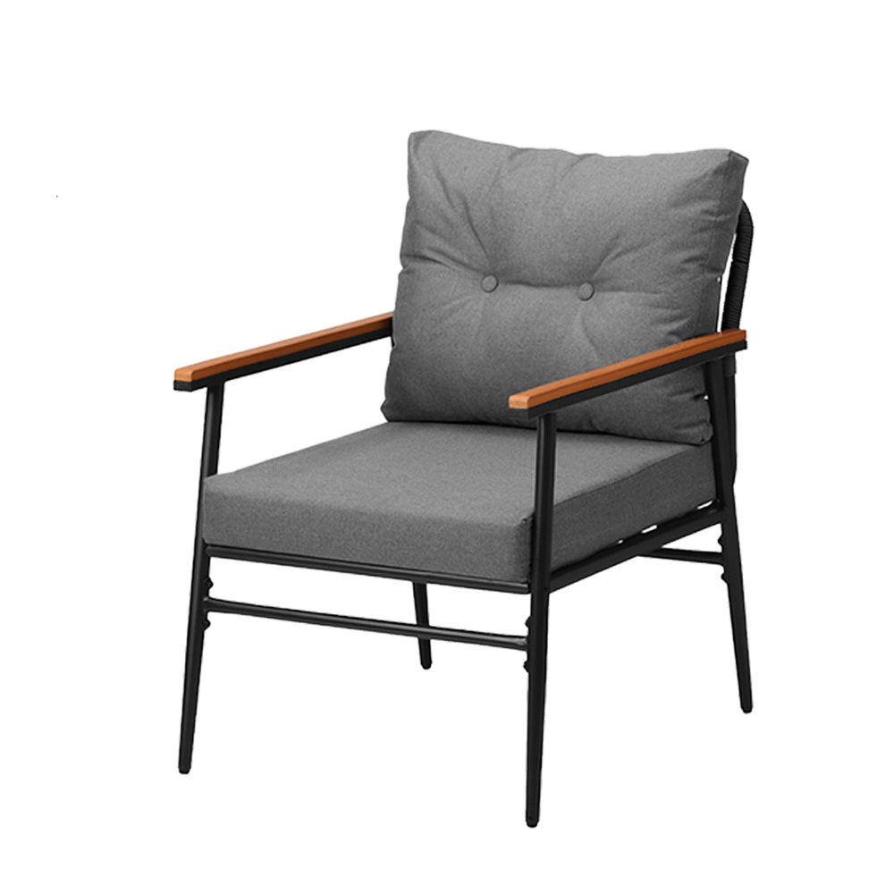 Livsip Outdoor Lounge Setting Ice Bucket Black Table 2 Seater-Outdoor Patio Set-PEROZ Accessories