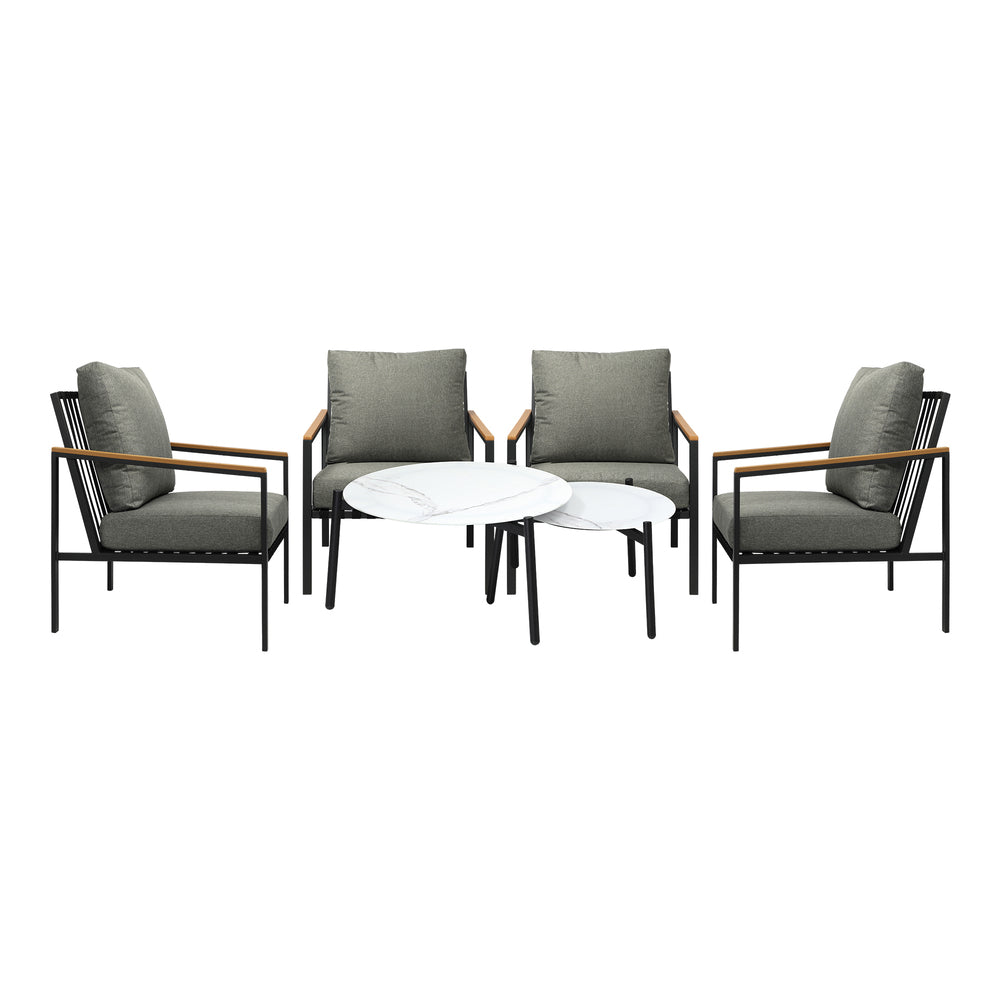 Livsip Outdoor Patio Lounge Set White 50/70cm Coffee Table Set Chairs-Outdoor Patio Set-PEROZ Accessories