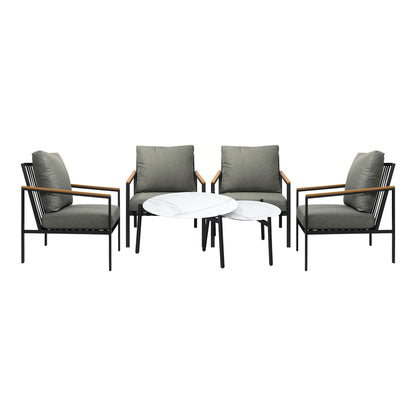 Livsip Outdoor Patio Lounge Set White 50/70cm Coffee Table Set Chairs-Outdoor Patio Set-PEROZ Accessories