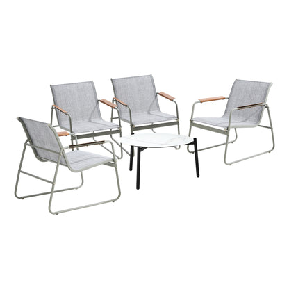 Livsip Outdoor Patio Set 4x Chairs and 70cm Coffee Table-Outdoor Patio Set-PEROZ Accessories