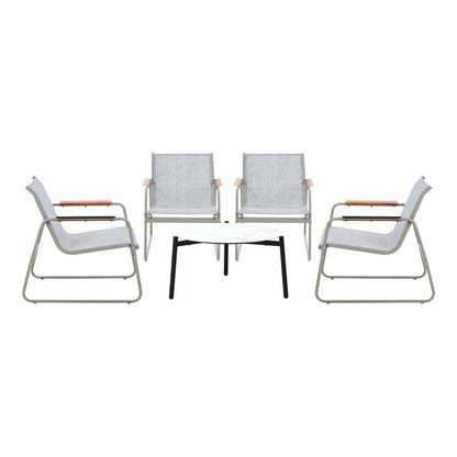 Livsip Outdoor Patio Set 4x Chairs and 70cm Coffee Table-Outdoor Patio Set-PEROZ Accessories
