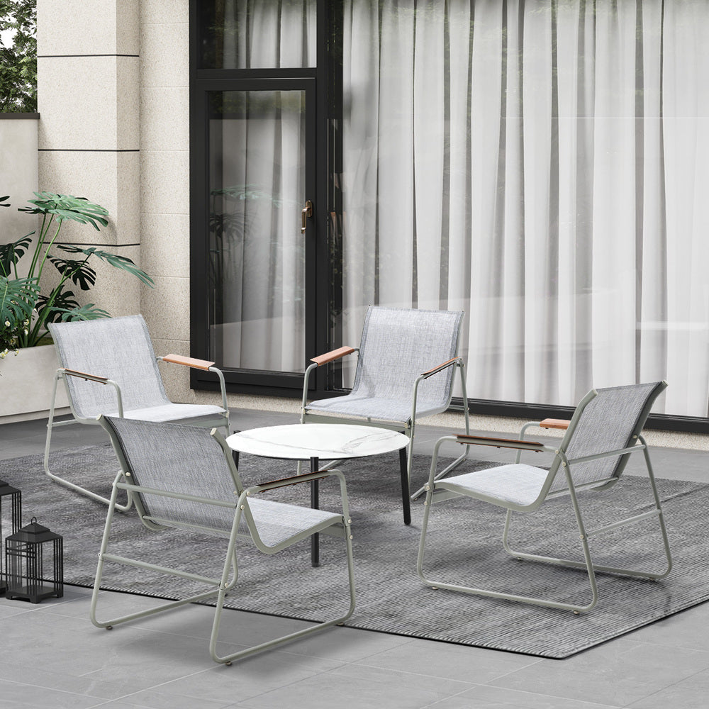 Livsip Outdoor Patio Set 4x Chairs and 70cm Coffee Table-Outdoor Patio Set-PEROZ Accessories