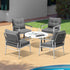 Livsip Outdoor Patio Set 5PC Bistro Lounge Set 70cm White Table-Outdoor Patio Set-PEROZ Accessories