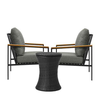 Livsip Outdoor Patio Set Ice Bucket Black Adjustable Table Sofa Set 3pcs-Outdoor Patio Set-PEROZ Accessories