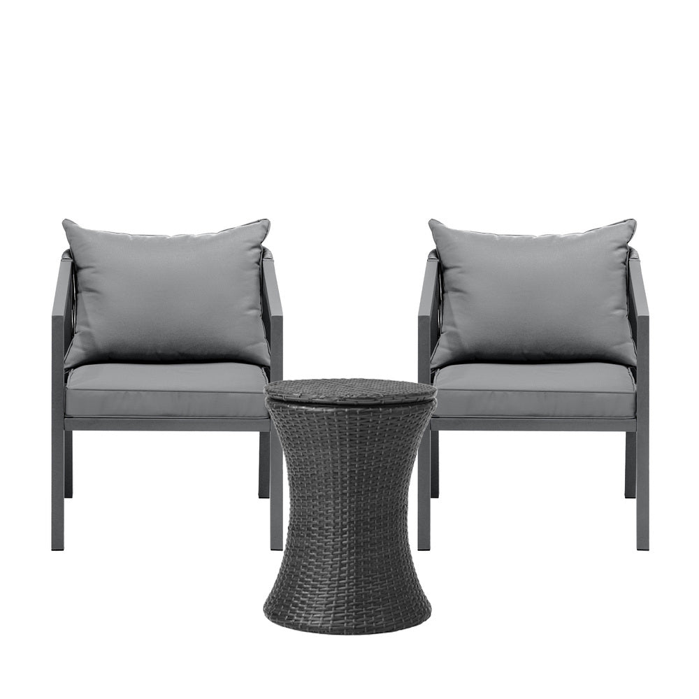 Livsip Outdoor Patio Set Ice Bucket Black Table Bistro Setting 3pcs-Outdoor Patio Set-PEROZ Accessories