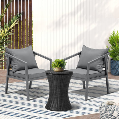 Livsip Outdoor Patio Set Ice Bucket Black Table Bistro Setting 3pcs-Outdoor Patio Set-PEROZ Accessories