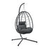 Livsip Outdoor Rattan Hanging Chair Porch Swing Chair Egg Seat Black-Outdoor Hanging Chair-PEROZ Accessories