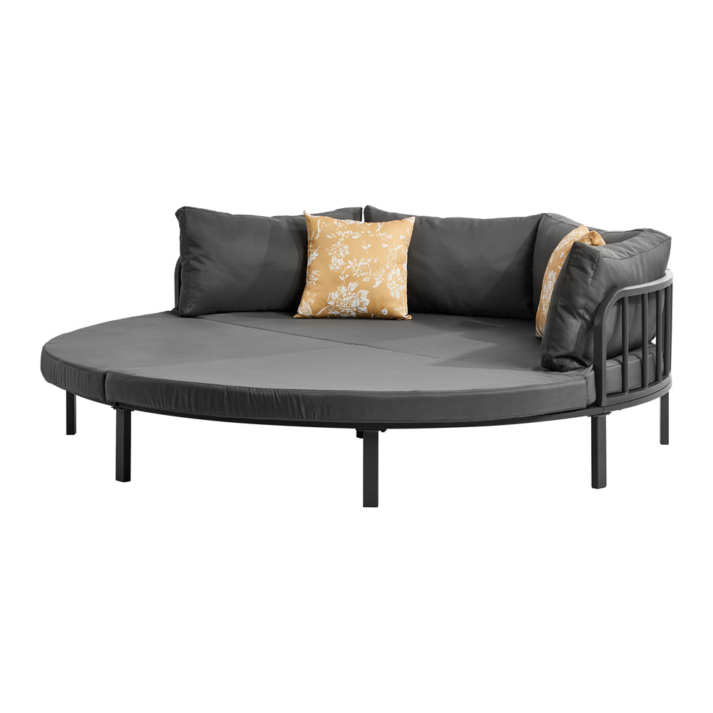Livsip Outdoor Round Daybed Large Sun Lounge Furniture Lounger Sofa-Sun Bed-PEROZ Accessories