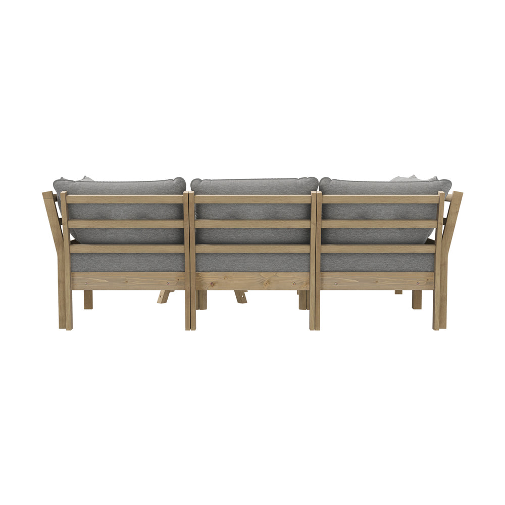 Livsip Outdoor Sofa Set 4 Seater Lounge Setting Patio Furniture Grey-Outdoor Sofa Set-PEROZ Accessories